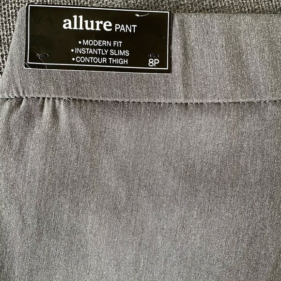 Alfred Dunner Allure Pants Gray Slimming Stretch Trousers Modern Fit Women's 8 P - Picture 6 of 11